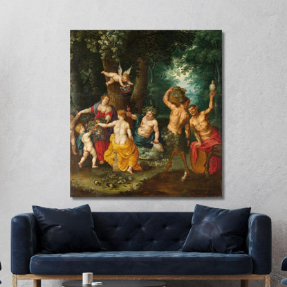 La Festa Di Bacco (Sine Cerere Et Baccho Friget Venus) Jan Brueghel the Younger jby36 quadro stampato su tela