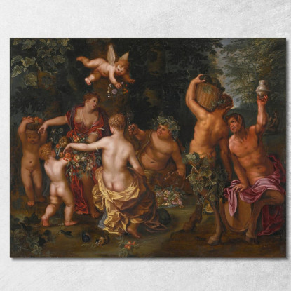 La Festa Di Bacco Jan Brueghel the Younger jby37 quadro stampato su tela