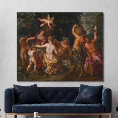 La Festa Di Bacco Jan Brueghel the Younger jby37 quadro stampato su tela