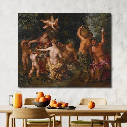 La Festa Di Bacco Jan Brueghel the Younger jby37 quadro stampato su tela
