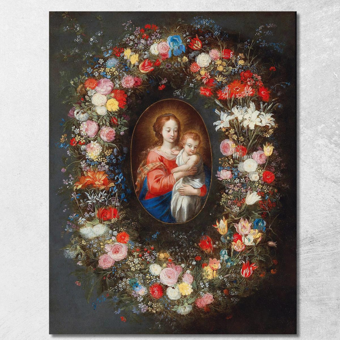 La Madonna Con Il Bambino Circondata Da Una Ghirlanda Floreale Jan Brueghel the Younger jby39 quadro stampato su tela La Madonna Con Il Bambino Circondata Da Una Ghirlanda Floreale Jan Brueghel the Younger jby39 quadro stampato su tela