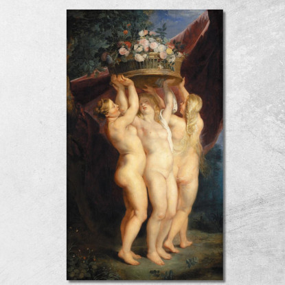Le Tre Grazie Jan Brueghel the Younger jby40 quadro stampato su tela