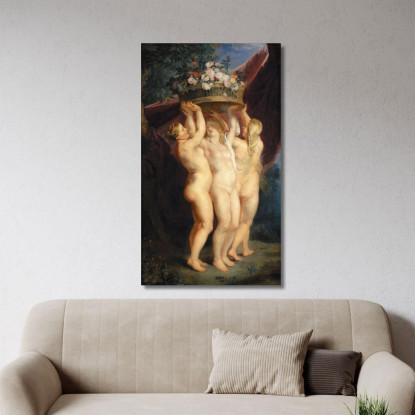 Le Tre Grazie Jan Brueghel the Younger jby40 quadro stampato su tela