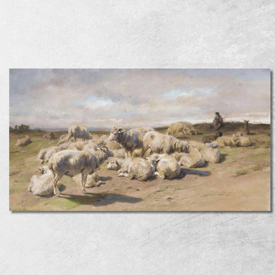 Un Pastore Che Riposa Con Il Suo Gregge Rosa Bonheur rbn5 quadro stampato su tela Un Pastore Che Riposa Con Il Suo Gregge Rosa Bonheur rbn5 quadro stampato su tela