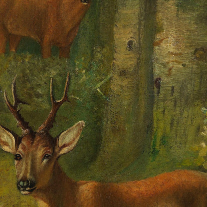 Cervi Al Limitare Della Foresta Rosa Bonheur rbn13 quadro stampato su tela