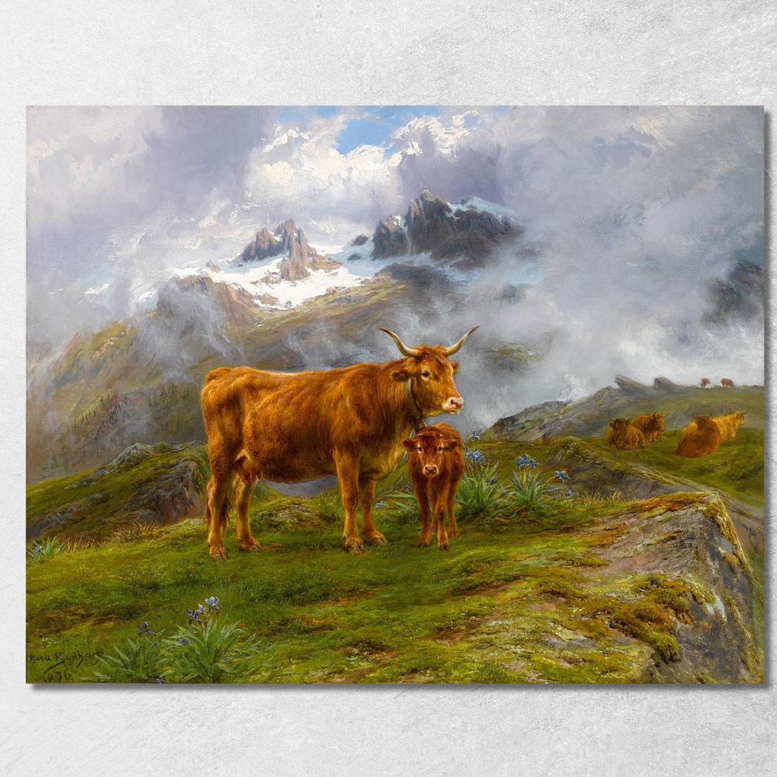 Bovini Delle Highlands Rosa Bonheur rbn18 quadro stampato su tela Bovini Delle Highlands Rosa Bonheur rbn18 quadro stampato su tela