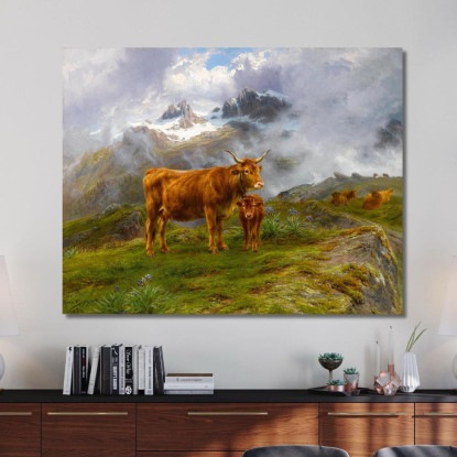 Bovini Delle Highlands Rosa Bonheur rbn18 quadro stampato su tela