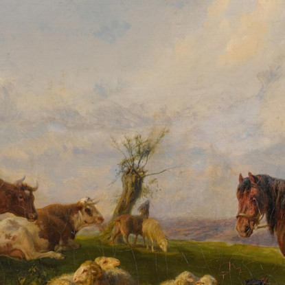Nel Prato Rosa Bonheur rbn20 quadro stampato su tela