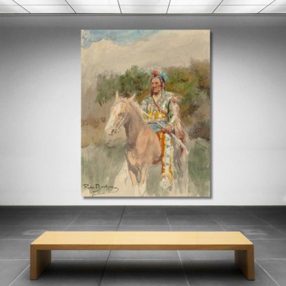 Indiano A Cavallo Rosa Bonheur rbn21 quadro stampato su tela