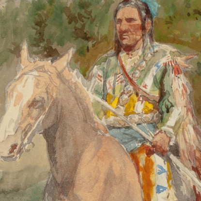 Indiano A Cavallo Rosa Bonheur rbn21 quadro stampato su tela