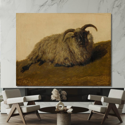 Il Merinos Rosa Bonheur rbn25 quadro stampato su tela
