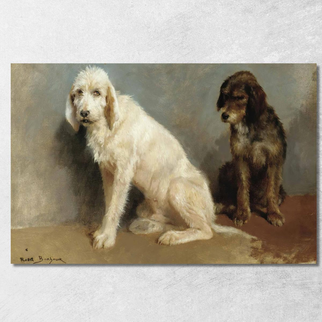 Studio Di Due Cani Rosa Bonheur rbn43 quadro stampato su tela Studio Di Due Cani Rosa Bonheur rbn43 quadro stampato su tela