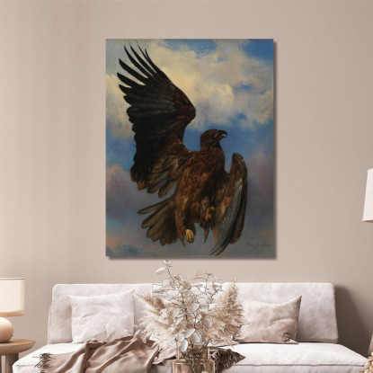 L'Aquila Ferita Rosa Bonheur rbn51 quadro stampato su tela