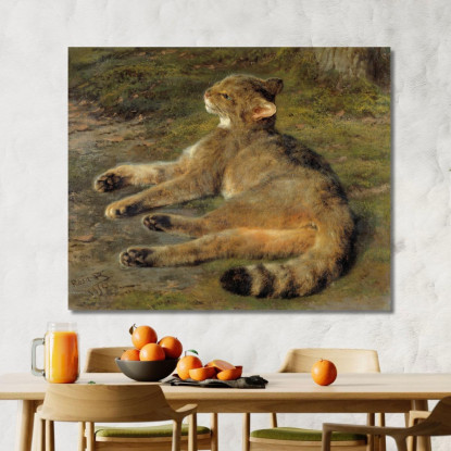 Gatto Selvatico Rosa Bonheur rbn66 quadro stampato su tela