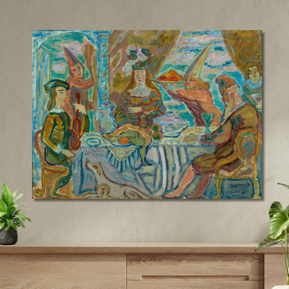 Banchetto Zygmunt Waliszewski zwl3 quadro stampato su tela