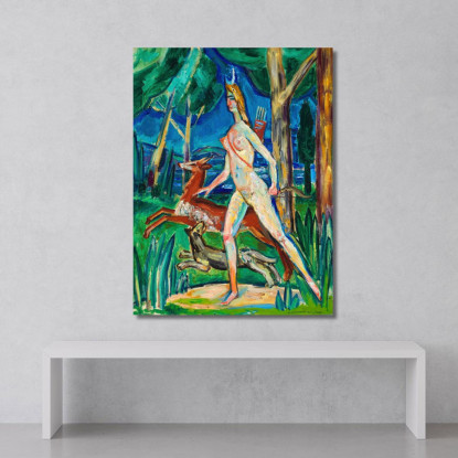 Diana Nella Foresta Zygmunt Waliszewski zwl12 quadro stampato su tela