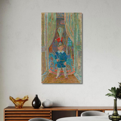Ritratto Di Un Ragazzo Con Lo Shako Degli Ussari Zygmunt Waliszewski zwl32 quadro stampato su tela