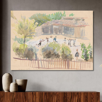 Cortile Della Scuola Zygmunt Waliszewski zwl37 quadro stampato su tela