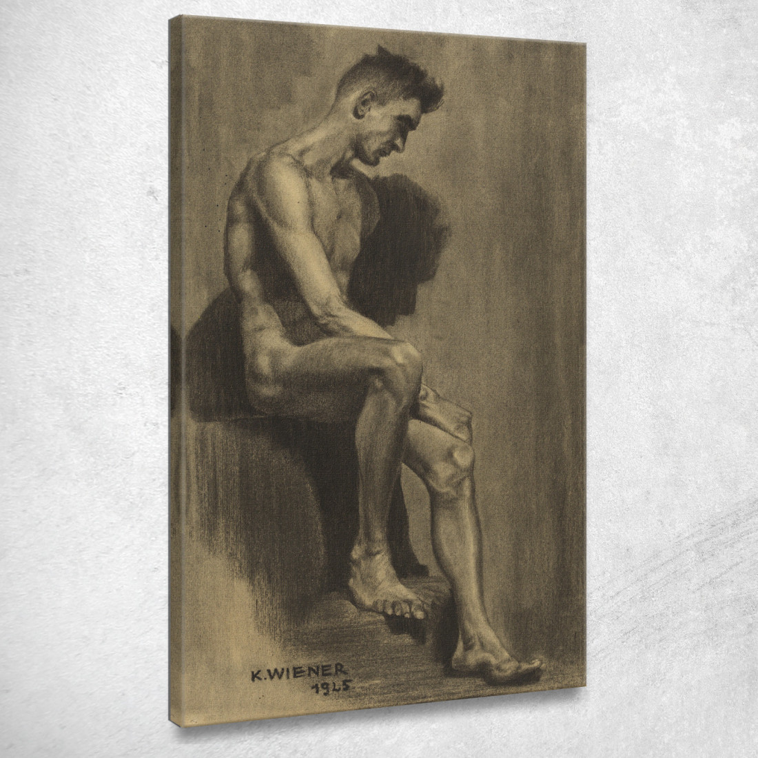 Nudo Maschile 2 Karl Wiener kwn349 quadro stampato su tela Nudo Maschile 2 Karl Wiener kwn349 quadro stampato su tela