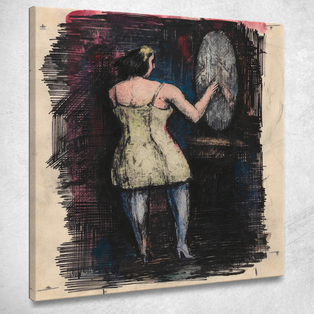 Senza Titolo Donna Davanti A Uno Specchio Karl Wiener kwn515 quadro stampato su tela Senza Titolo Donna Davanti A Uno Specchio Karl Wiener kwn515 quadro stampato su tela