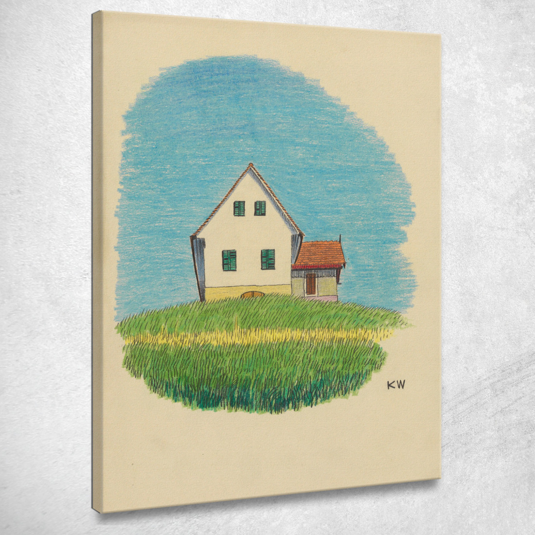 Casa Senza Titolo Nel Prato Karl Wiener kwn531 quadro stampato su tela Casa Senza Titolo Nel Prato Karl Wiener kwn531 quadro stampato su tela