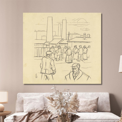 Persone Senza Titolo Davanti A Una Fabbrica Karl Wiener kwn563 quadro stampato su tela