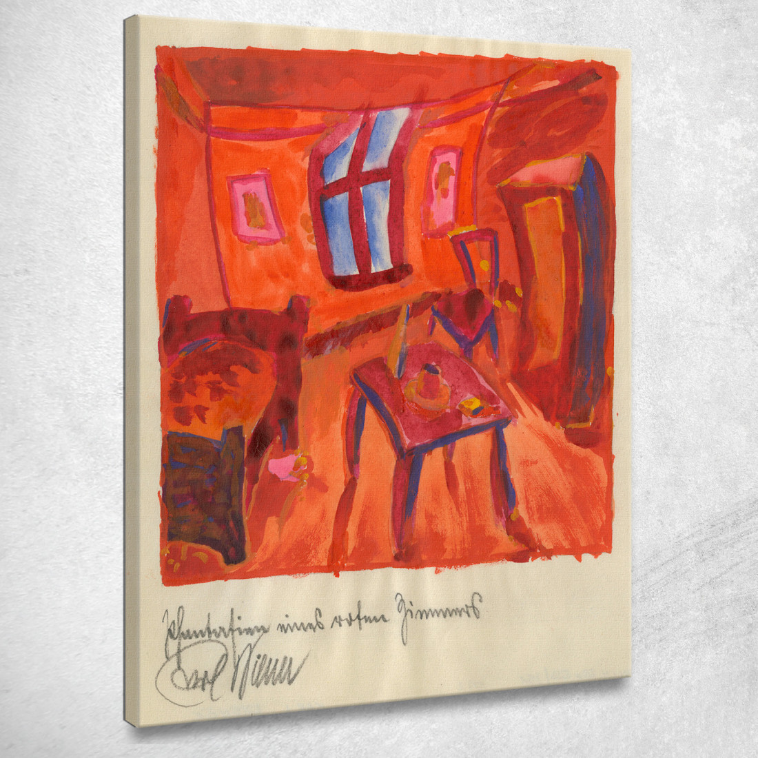 Fantasie Di Una Stanza Rossa Karl Wiener kwn629 quadro stampato su tela Fantasie Di Una Stanza Rossa Karl Wiener kwn629 quadro stampato su tela