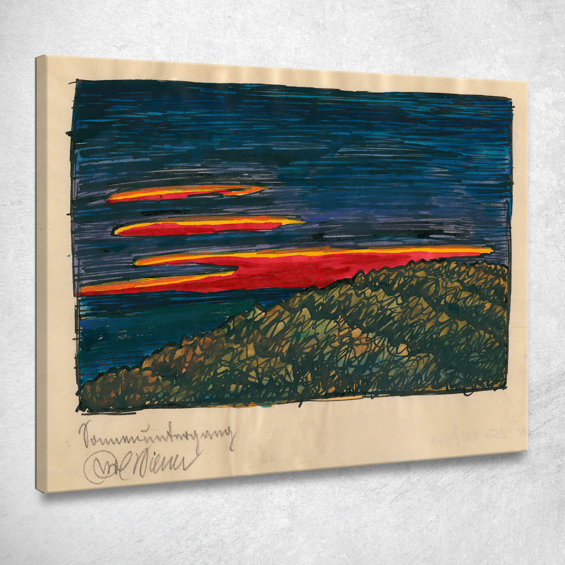 Tramonto Karl Wiener kwn674 quadro stampato su tela Tramonto Karl Wiener kwn674 quadro stampato su tela