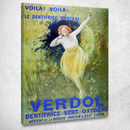 Dentifricio Verde Ossigenato Verdol Leonetto Cappiello lcp111 quadro stampato su tela