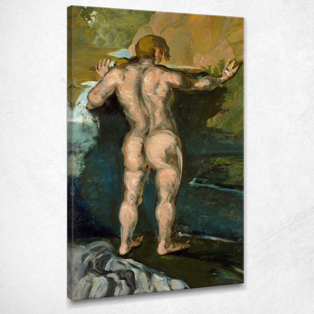 Bagnante E Rocce Paul Cézanne pcz7 quadro stampato su tela Bagnante E Rocce Paul Cézanne pcz7 quadro stampato su tela