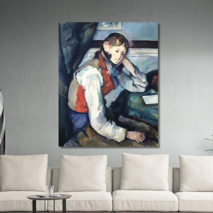 Ragazzo In Una Maglia Rossa Paul Cézanne pcz13 quadro stampato su tela