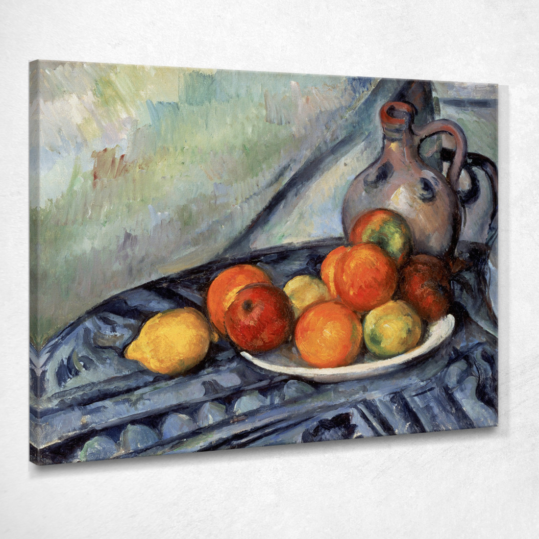 Frutta E Una Brocca Su Un Tavolo Paul Cézanne pcz26 quadro stampato su tela Frutta E Una Brocca Su Un Tavolo Paul Cézanne pcz26 quadro stampato su tela