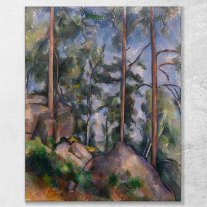 Pini E Rocce Fontainebleau Paul Cézanne pcz72 quadro stampato su tela