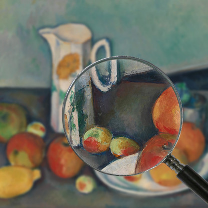 Natura Morta Con Pentola Del Latte E Frutta Su Un Tavolo Paul Cézanne pcz99 quadro stampato su tela