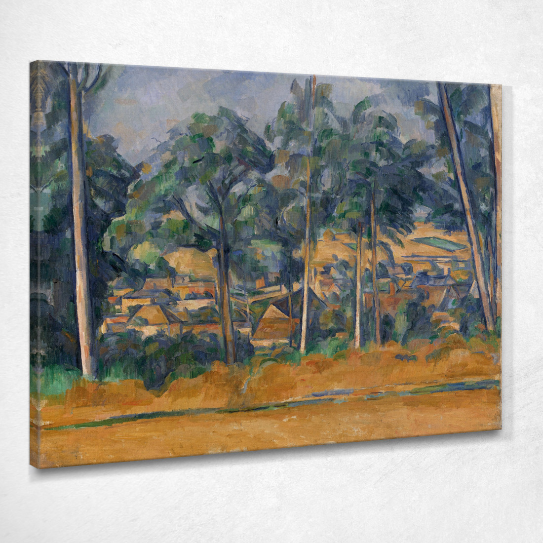 Villaggio Tra Gli Alberi Paul Cézanne pcz136 quadro stampato su tela Villaggio Tra Gli Alberi Paul Cézanne pcz136 quadro stampato su tela