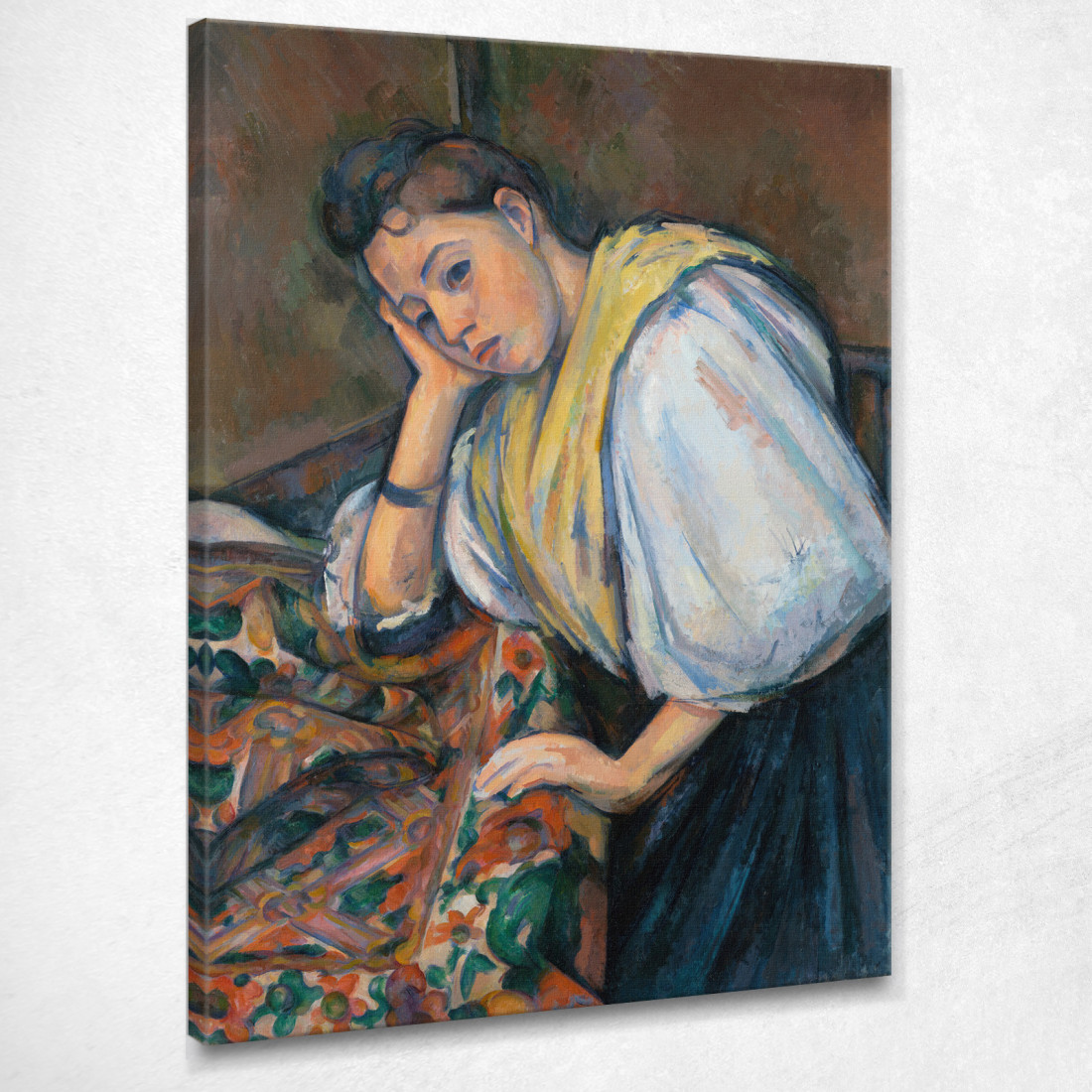 Giovane Donna Italiana A Un Tavolo Paul Cézanne pcz138 quadro stampato su tela Giovane Donna Italiana A Un Tavolo Paul Cézanne pcz138 quadro stampato su tela
