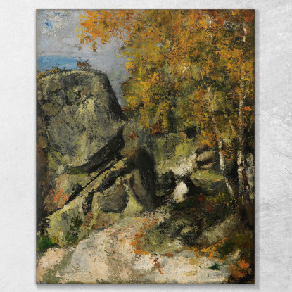 Rocce Nella Foresta Di Fontainebleau Paul Cézanne pcz203 quadro stampato su tela