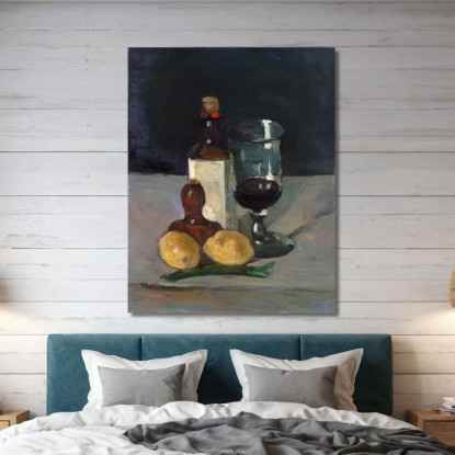 Natura Morta Con Bottiglia Di Vetro E Limoni Paul Cézanne pcz212 quadro stampato su tela