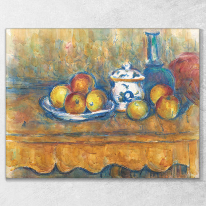 Natura Morta Con Zuccheriera E Mele Blu Paul Cézanne pcz215 quadro stampato su tela