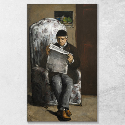 Il Padre Dell'Artista Legge L'Événement Paul Cézanne pcz217 quadro stampato su tela