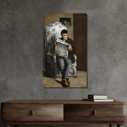 Il Padre Dell'Artista Legge L'Événement Paul Cézanne pcz217 quadro stampato su tela