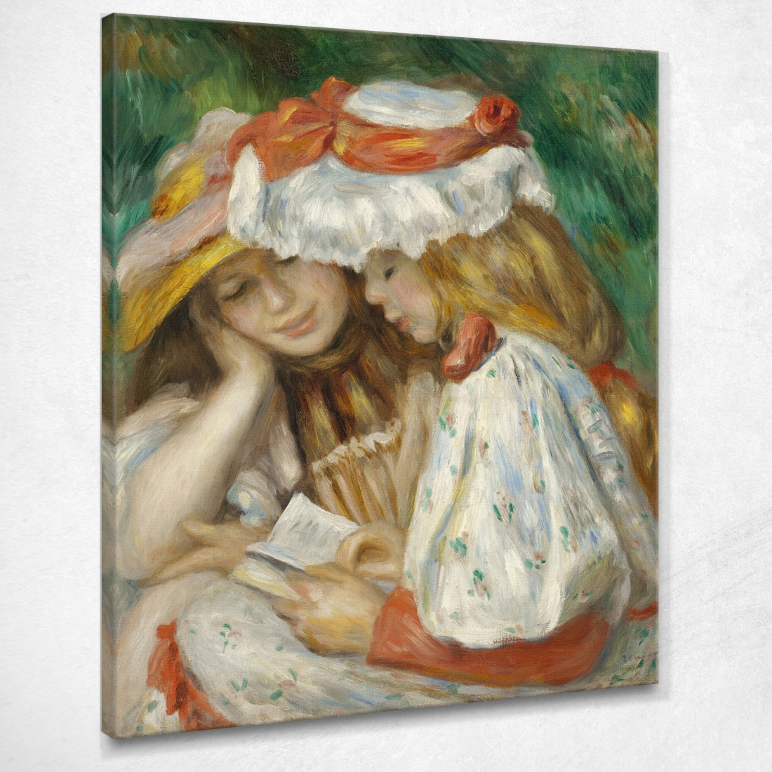 Due Ragazze Che Leggono Pierre-Auguste Renoir par35 quadro stampato su tela Due Ragazze Che Leggono Pierre-Auguste Renoir par35 quadro stampato su tela