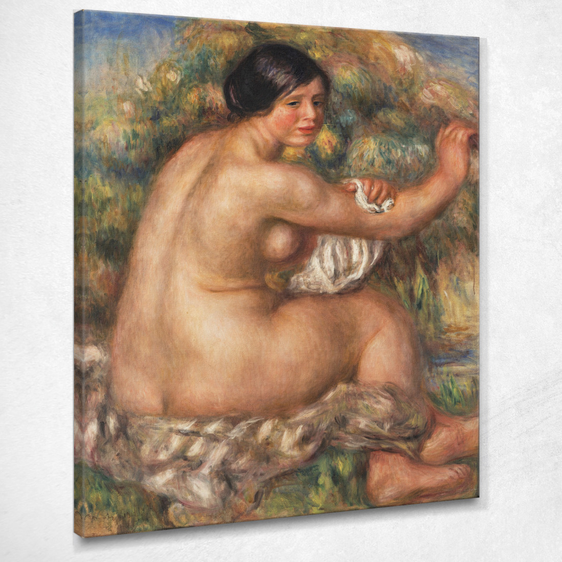 Bagnante Che Si Asciuga Il Braccio Destro Grande Seduta Nuda 1912 Pierre-Auguste Renoir par39 quadro stampato su tela Bagnante Che Si Asciuga Il Braccio Destro Grande Seduta Nuda 1912 Pierre-Auguste Renoir par39 quadro stampato su tela