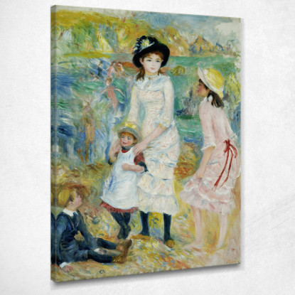 Bambini In Riva Al Mare Guernsey 1883 Pierre-Auguste Renoir par46 quadro stampato su tela