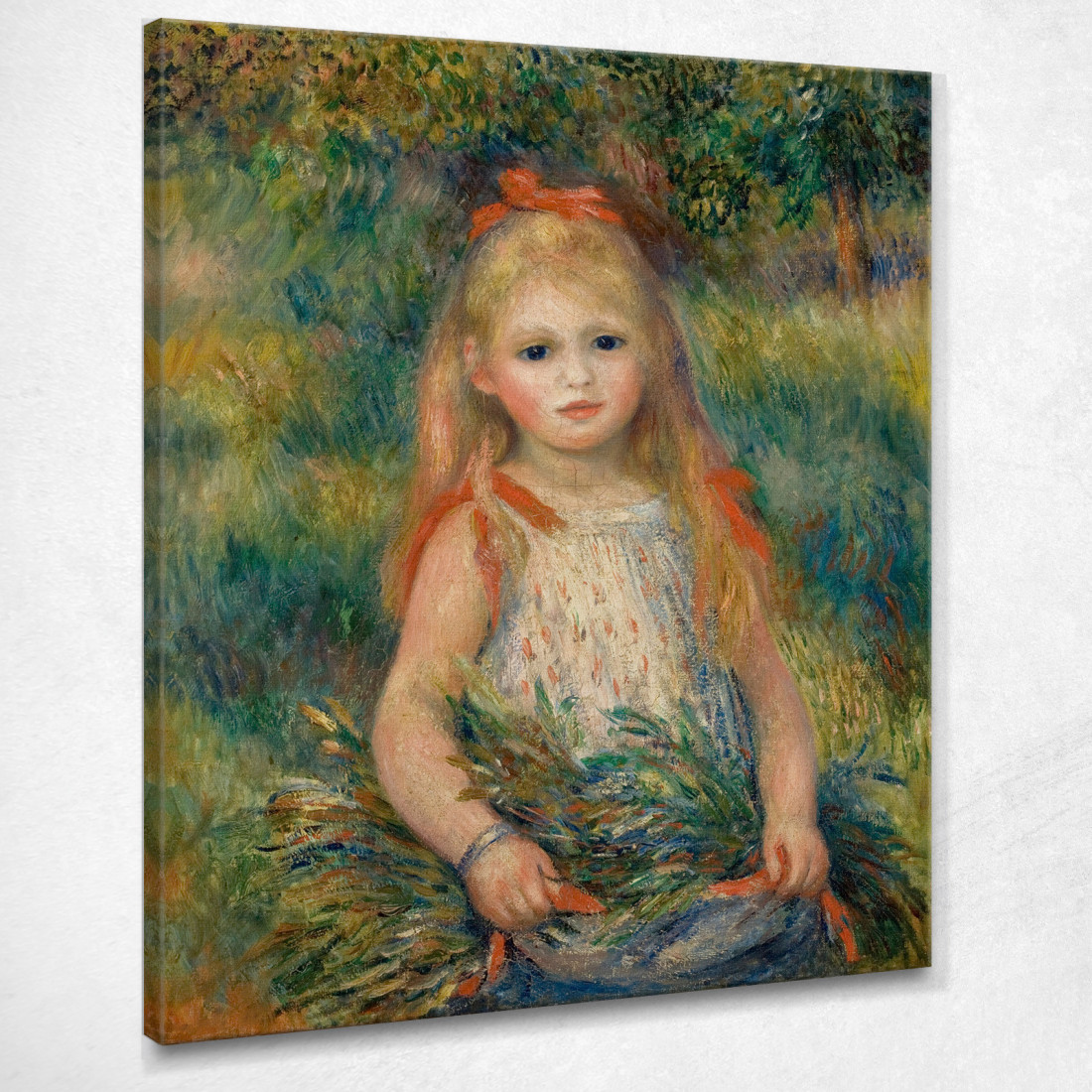 Ragazza Con Fiori 1888 Pierre-Auguste Renoir par54 quadro stampato su tela Ragazza Con Fiori 1888 Pierre-Auguste Renoir par54 quadro stampato su tela