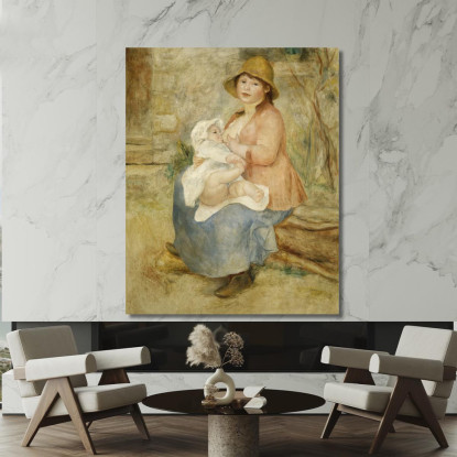 Maternità 1885 Pierre-Auguste Renoir par68 quadro stampato su tela