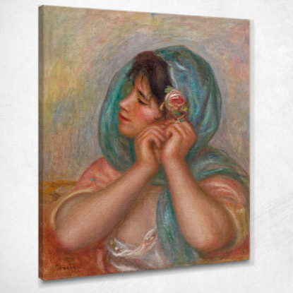 Giovane Donna Che Sistema Il Suo Orecchino Pierre-Auguste Renoir par80 quadro stampato su tela