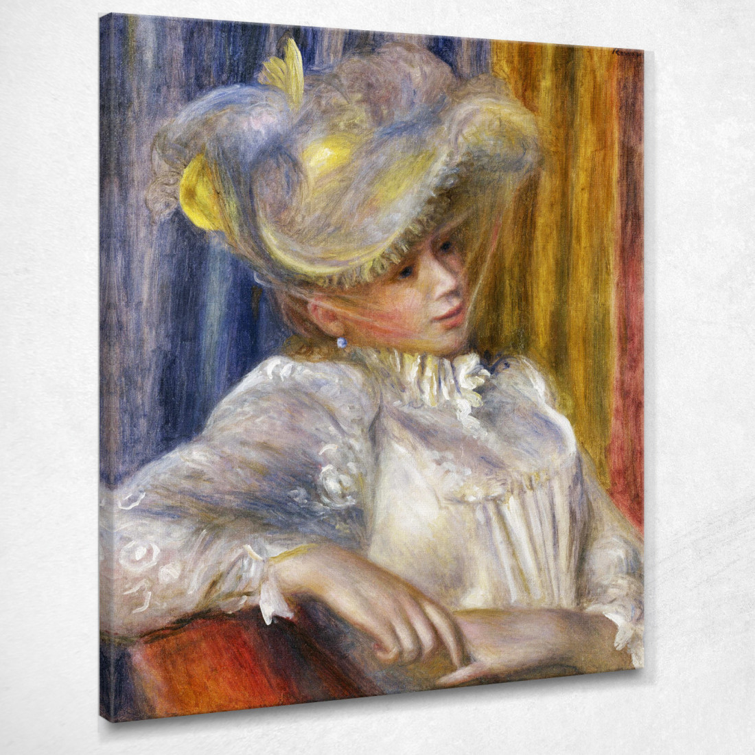 Donna Con Cappello 1891 Pierre-Auguste Renoir par81 quadro stampato su tela Donna Con Cappello 1891 Pierre-Auguste Renoir par81 quadro stampato su tela