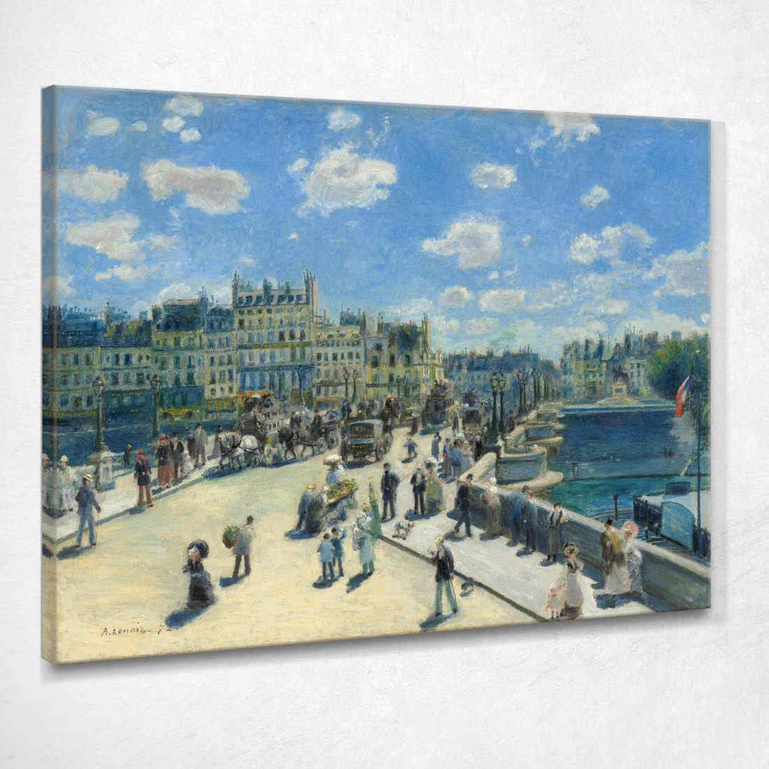 Pont Neuf Parigi 1872 Pierre-Auguste Renoir par88 quadro stampato su tela Pont Neuf Parigi 1872 Pierre-Auguste Renoir par88 quadro stampato su tela