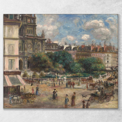 Piazza Della Santa Trinità A Parigi Pierre-Auguste Renoir par123 quadro stampato su tela